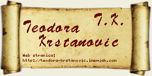 Teodora Krstanović vizit kartica